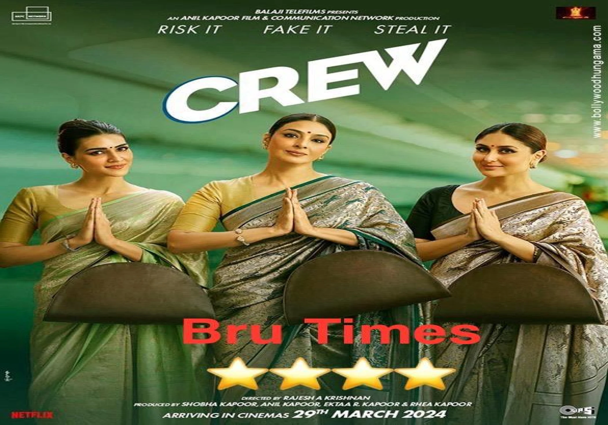 Crew” Review: A Hilarious Comedy Delight with Stellar Performances, Ratings : ⭐⭐⭐⭐